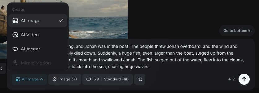 《Create AI-generated images and videos for free with CAPCUT (Great fish to swallow up Jonah)》